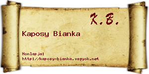 Kaposy Bianka névjegykártya