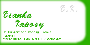 bianka kaposy business card